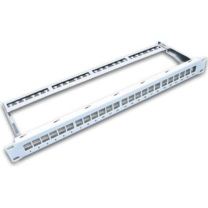 Wirewin Patchpaneel 24 poort, Keystone, 1U 19" rek Grijs, Server accessoires, Grijs