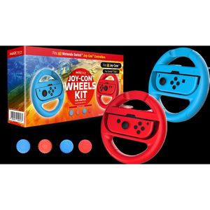 Maxx Tech - Joy-Con Wheels & Grip Kit for Nintendo Switch 2/1 (Switch 2), Accessoires voor spelcomputers, Veelkleurig