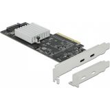 Delock - PCI Express X8 - Kaart - Zwart - 2 x USB 3.2 Gen 2x2 Type-C, 20 Gbps