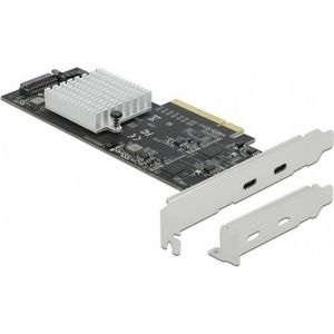 Delock - PCI Express X8 - Kaart - Zwart - 2 x USB 3.2 Gen 2x2 Type-C, 20 Gbps