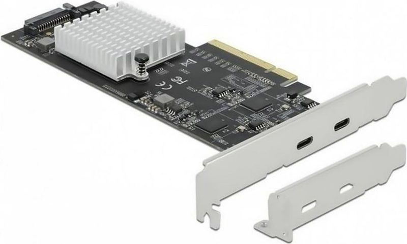 Delock - PCI Express X8 - Kaart - Zwart - 2 x USB 3.2 Gen 2x2 Type-C, 20 Gbps