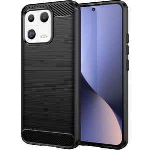 Cover-Discount Xiaomi 13 - Metalen Carbon Look Case Zwart (Xiaomi 13), Smartphonehoes, Zwart