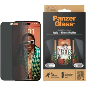 PanzerGlass Privacy Screen Protector iPhone 2023 6.7 Pro Max Ultra-Wide Fit (1 Stuk, iPhone 15 Pro Max), Smartphone beschermfolie