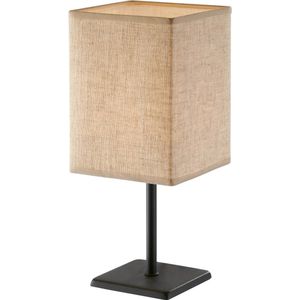 FHL easy, Tafellamp, FHL Lela tafellamp linnen kap rechthoekig modern E14 zwart-naturel 850260 (E14)