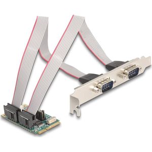 Delock Mini PCIe I/O PCIe volledige grootte 2 x seriële RS-232 met S, Controlekaart