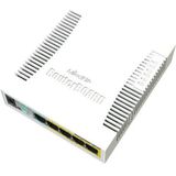 MikroTik RouterBOARD RB260GSP - Switch - managed - 1 x 10/100/1000 + 4 x 10/100/1000 (PoE) + 1... (6 Havens), Netwerkschakelaar