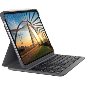Logitech Slanke Folio Pro (iPad Pro 11 2022 (4e generatie), iPad Pro 11 2021 (3e generatie), iPad Pro 11 2020 (2e generatie), iPad Pro 11 2018 (1e Gen)), Tablet toetsenbord, Zwart