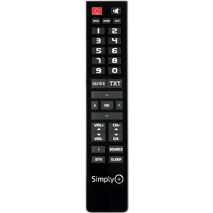 Superior Simply Plus Universal Fjernbetjening Med Store Voorproefje (Universele afstandsbediening), Afstandsbediening, Zwart