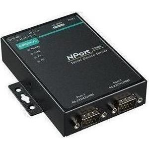 Moxa NPORT 5250A-T - 2-poorts RS-232422485 apparaatserver, bedrijfstemperatuur van -40 tot 75C, Printer server