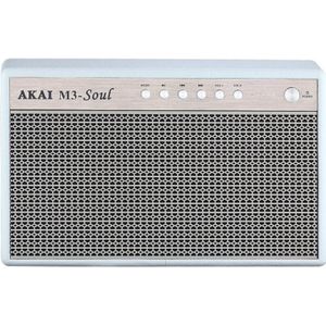 INNE Akai M3 Soul Wit Draagbare Bluetooth Luidspreker In Retro Stijl (15 h, Oplaadbare batterij), Bluetooth luidspreker, Wit