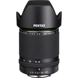 Pentax HD Pentax-D FA 28-105mm 3,5-5,6 ED DC WR (Pentax K, Volledig formaat), Objectief, Zwart