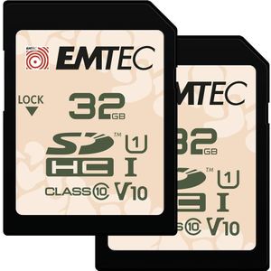 Emtec SD 32GB UHS-I U1 V10 Buiten P2 (32 GB, SDHC, U1, UHS-I), Geheugenkaart