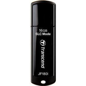 Transcend 16GB JF180I SLC-modus USB 30 breedtemperatuur (P) (16 GB, USB-A), USB-stick, Zwart