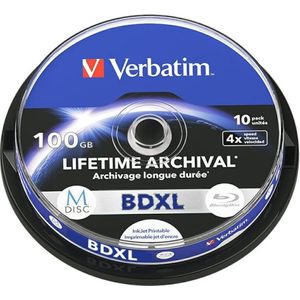 Verbatim Płyta BD-XL M-Disc 100GB 4X Inkjet Printable 10szt 43850 (10 x), Optische gegevensdrager