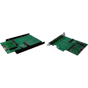 Exsys SATA 3 naar M.2 SSDx2 of mSATA SSD x 2 RAID-kaart met 3,5"" metalen frame of PCIe en slotbeugel, Accessoires voor harde schijven