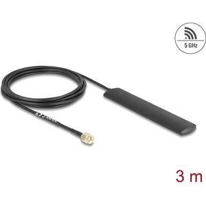 Delock WiFi 5,8 GHz Antenne RP-SMA Stecker 3 dBi omnidirektional mit Anschlusska (WiFi), Netwerkantenne