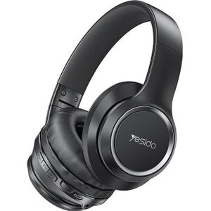 Yesido - Wireless Headphones (EP03) - Foldable with Noise Canceling, Super Bass - Black (ANC, 14 h, Draadloze), Koptelefoon, Zwart