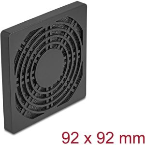 Delock Lüftergitter mit Staubfilter 92 x 92 mm schwarz, PC ventilator accessoires, Zwart