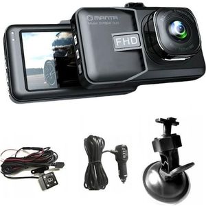 Manta DVR504F DUO Zwart (Batterij, Volledige HD), Dashcams, Zwart