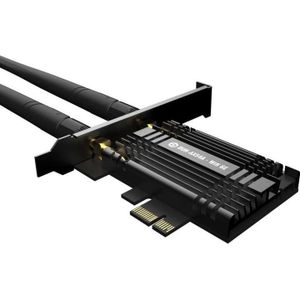 MRed M.RED PCI-E Kaart AX5400 Wifi6E (Mini PCI Express), Netwerkkaarten, Zwart