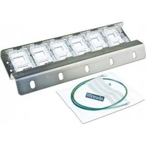 Wirewin 12-poorts 1U patchpaneel voor Keystone, Accessoires voor serverkasten, Zilver