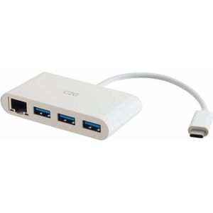 C2G USB C Ethernet & USB Hub (USB C), Docking station + USB-hub, Wit