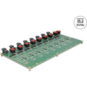 Delock M.2 Testboard fÃ¼r 8 x M.2 NVMe Key M SSD mit SFF-8643 Anschluss, Accessoires voor harde schijven
