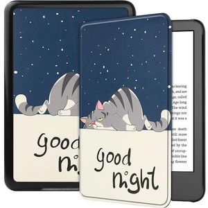 Cover-Discount Kindle 2022 (6.0 / 11.Gen.) - Beschermhoes Goede Nacht Kat (Kindle), eReader accessoires, Grijs
