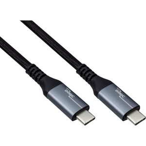 Dinic USB 3.2 HQ Kabel Typ C-C Stecker, schwarz, 2,00m, unterstützt 100W (20V/5A) Aufladung, 20 GBit/s,..., USB-kabel