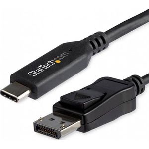 StarTech USB Type C - DisplayPort (USB Type-C, 180 cm), Data + Video Adapter, Zwart