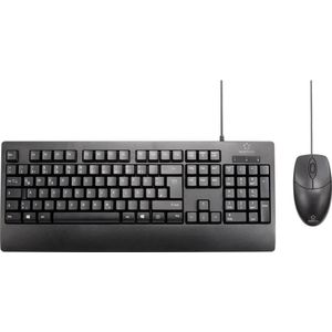 Renkforce Wasbare toetsenbord en muis combinatie (Duitse toetsenindeling) (DE, Bedraad), Toetsenbord, Zwart