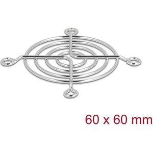 Delock Lüftergitter 60 x 60 mm silber, PC ventilator accessoires, Zilver