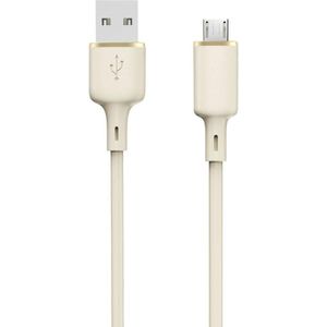 Dudao L7SM USB-A - Micro-USB kabel 5A 1m - Beige (1 m), USB-kabel