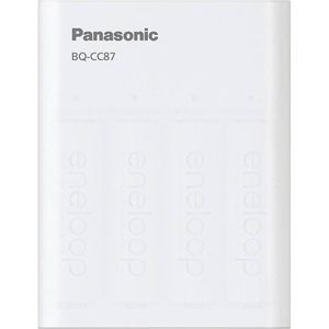 Panasonic eneloop Smart Plus USB Reislader BQ-CC87 (4 Pcs., AA, AAA, 2000 mAh, Oplaadbare batterijen + lader), Acculader