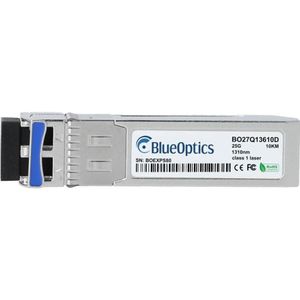 BlueOptics Compatibel Extreme Networks 25G-SFP28-LR  SFP28 Transceiver, LC-Duplex, 25GBASE-LR, Singlemode Fib, Zendontvangers, Zilver