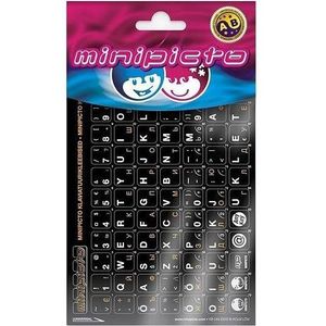 Minipicto toetsenbordsticker EST/RUS KB-UNI-EE02-BLK-ORAN, zwart/wit/oranje, Accessoires voor instrumenten, Zwart