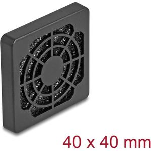 Delock Lüftergitter mit Staubfilter 40 x 40 mm schwarz, PC ventilator accessoires, Zwart