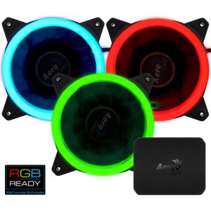 AeroCool Fan Rev RGB Pro (120 mm, 3 x), PC ventilator, Zwart