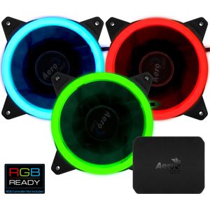 AeroCool Fan Rev RGB Pro (120 mm, 3 x), PC ventilator, Zwart