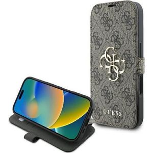 Guess GUBKP16S4GMGBR iPhone 16 6,1" brązowy/bruin boek 4G Metalen Logo (iPhone 16), Smartphonehoes, Bruin