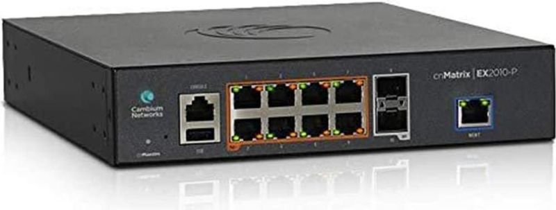 Cambium Networks cnMatrix EX2010-P Switch - 8 Poorten - Gigabit Ethernet - 2 SFP