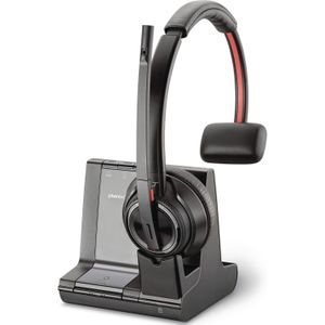 Poly Savi W8210 (Draadloze), Kantoorheadset, Zwart