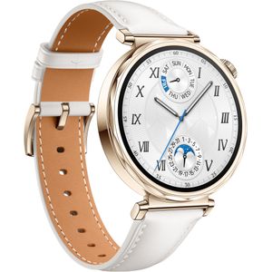 Huawei Horloge GT 5 41mm Wit leren band (41 mm, Roestvrij staal, Eén maat voor iedereen), Sporthorloges + Smartwatches