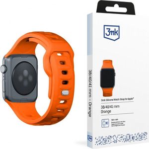 3MK Siliconen horlogebandje pomarańczowy/ oranje dla Apple Watch 38/40/41mm (Silicone, Roestvrij staal, 3, 4, 9, Ultra), Horlogebandjes, Oranje