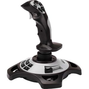 Maxx Tech Pro USB-joystick (PC) (Windows), Controller, Zwart, Grijs