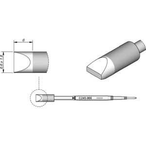 JBC Soldeerstift serie C245 beitelvormig, C245967HT/6,6 x 1,8 mm, recht, Soldeer accessoires