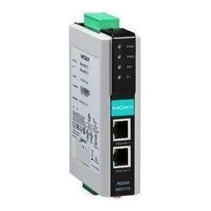 Moxa MGATE MB3170-T - Uitgebreide Modbus gateway met 1 aansluiting, bedrijfstemperatuur -40 tot 75 °C, Router