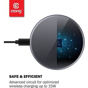 Crong įkroviklis Inductie 3 A (CRG-PS15W-BLK) (15 W), Draadloze laders, Zwart