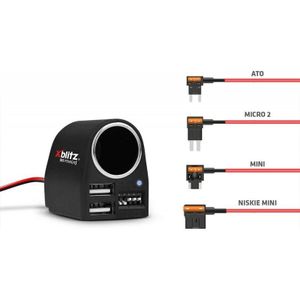 Xblitz R5 voeding voor dashcamera's (Bluetooth), Dashcams, Zwart
