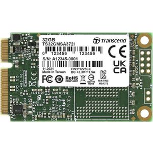 Transcend 32 GB interne harde schijf 6,35 cm (2,5 inch) SATA III T32GMSA372I (32 GB, 2.5"), SSD